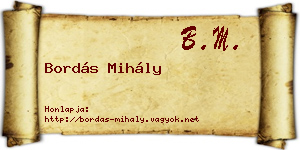 Bordás Mihály névjegykártya