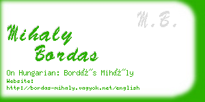 mihaly bordas business card